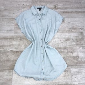 FOREVER 21 Button Up Dress Light Washed Denim